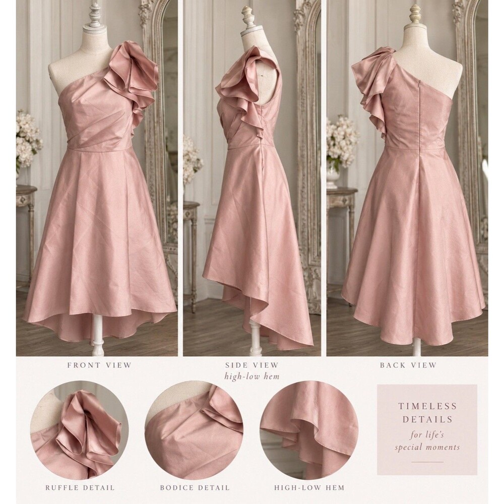 Adrianna Papell size 2 Blush Fit Flare tea length high low dress